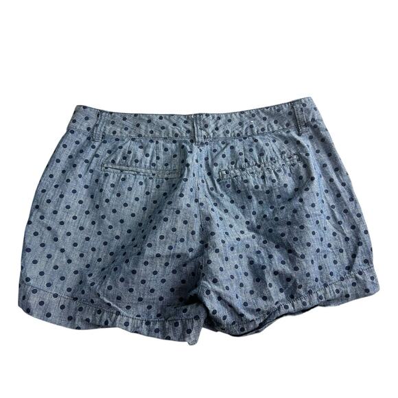 Old Navy Chambray Polka Dot Shorts Sz 4 Cotton Blue Chino Casual 3" Inseam - Picture 4 of 5